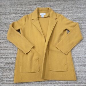 Magaschoni Mustard Colored Knit Open Cardigan Jacket